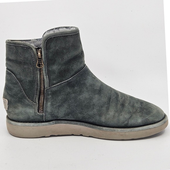 UGG Men\'s Freamon‎ Zip Slate Suede Sheepskin Lined Ankle Boots Sz 40 Casual Cozy main image 7